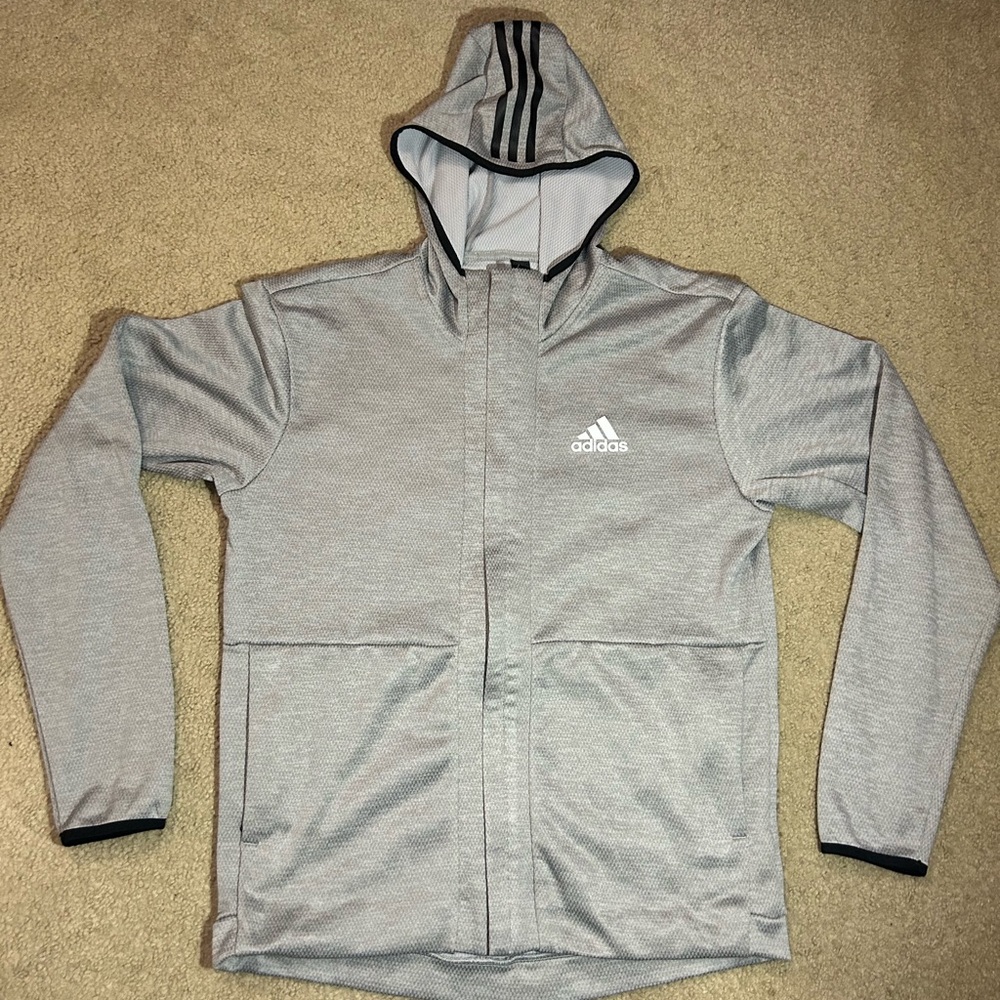 Adidas Silver Hoodie for Men